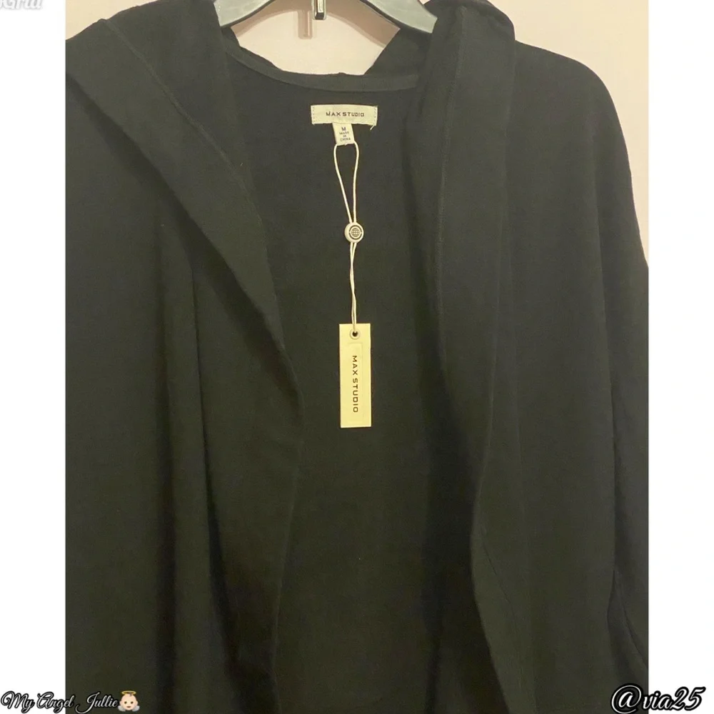 Max Studio Cardigan Women’s Sweater Size: Medium Color: Black - Picture 3 of 10